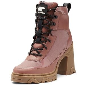 Sorel Brex Heel Lace Lux Woman's Waterproof Rain Boot Sandy Clay